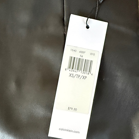 Women's Calvin Klein Black Faux Leather Pant Size XS - Picture 3 of 5